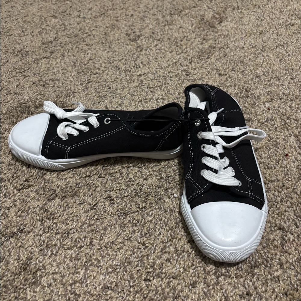 Classic Black and White Kids Sneakers